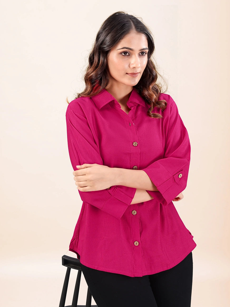 Pink Cotton Casual Shirt for Everyday Wear