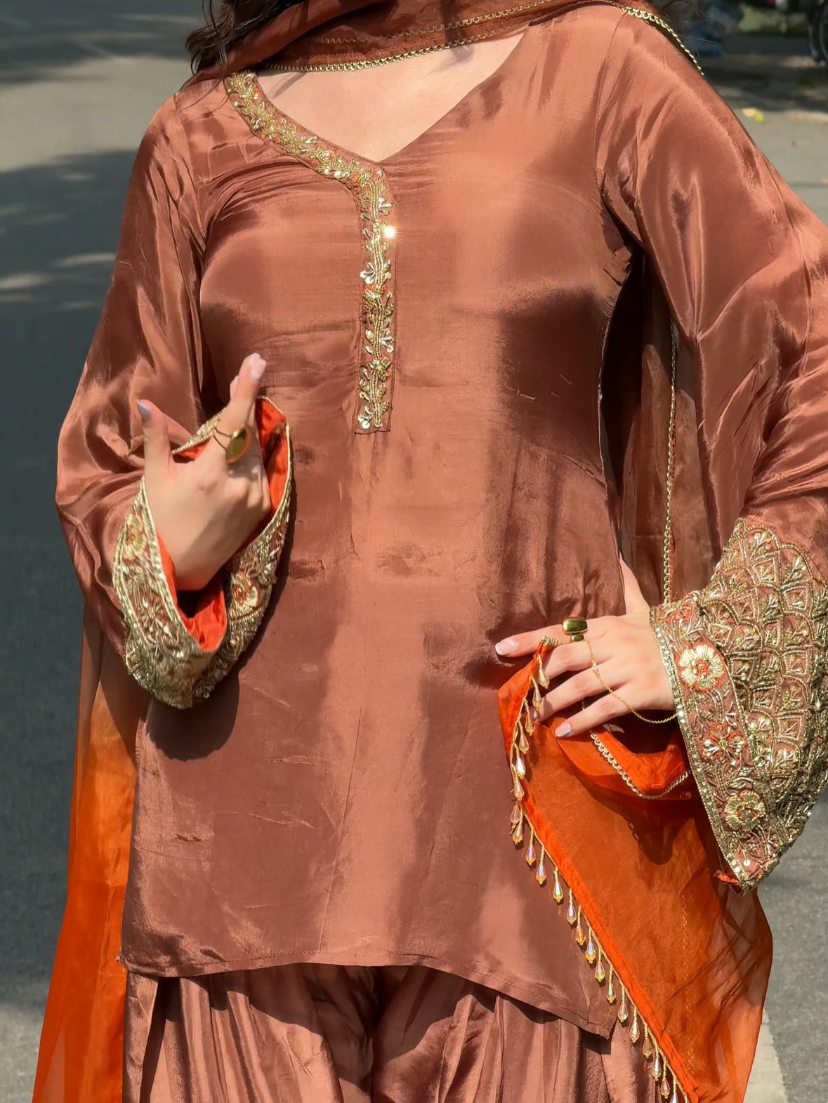 Women’s Embroidered Kurta Pant Dupatta Set | Festive Wear