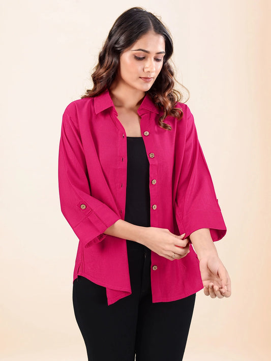 Pink Cotton Casual Shirt for Everyday Wear
