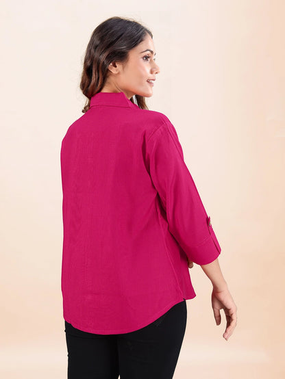 Pink Cotton Casual Shirt for Everyday Wear